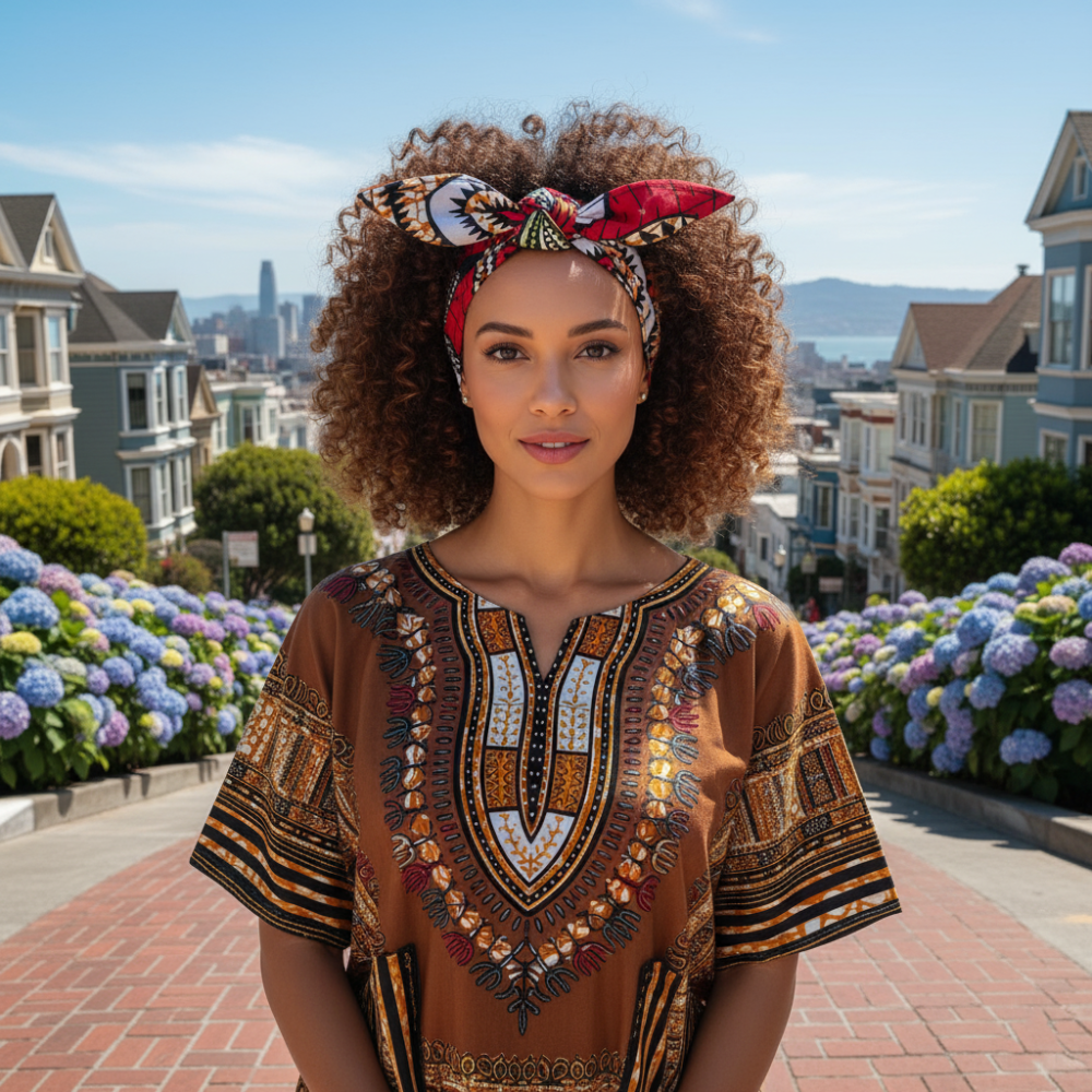 非洲花布髮帶(無鋼絲)百變造型 民族風 可自行造型-細節圖4