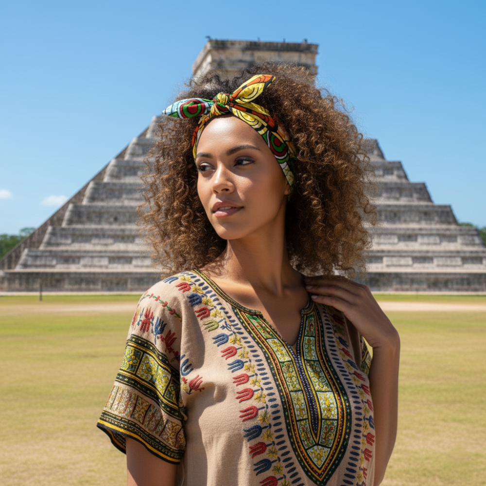 非洲花布髮帶(無鋼絲)百變造型 民族風 可自行造型-細節圖8