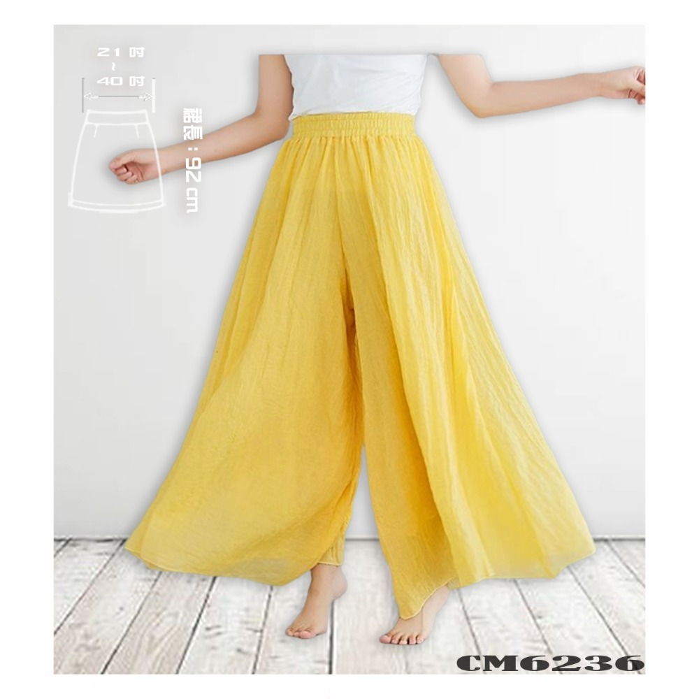 棉麻純色寬褲 不悶熱好穿 吸汗透氣 絕對好色 民族風 台灣現貨-規格圖6