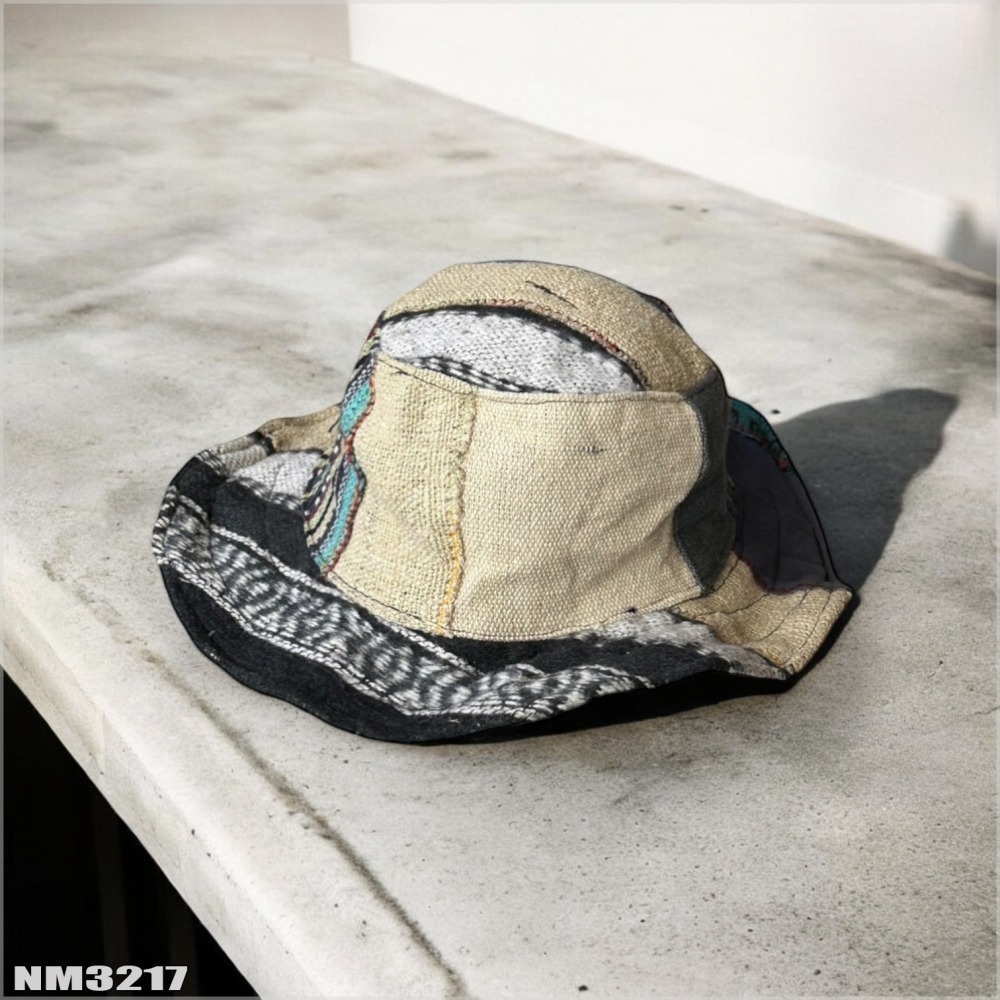 尼泊爾手工帽-拼布 織布手作 純手工 獨一無二 尼藏文化圖騰 具藝術收藏 非原民風-細節圖3