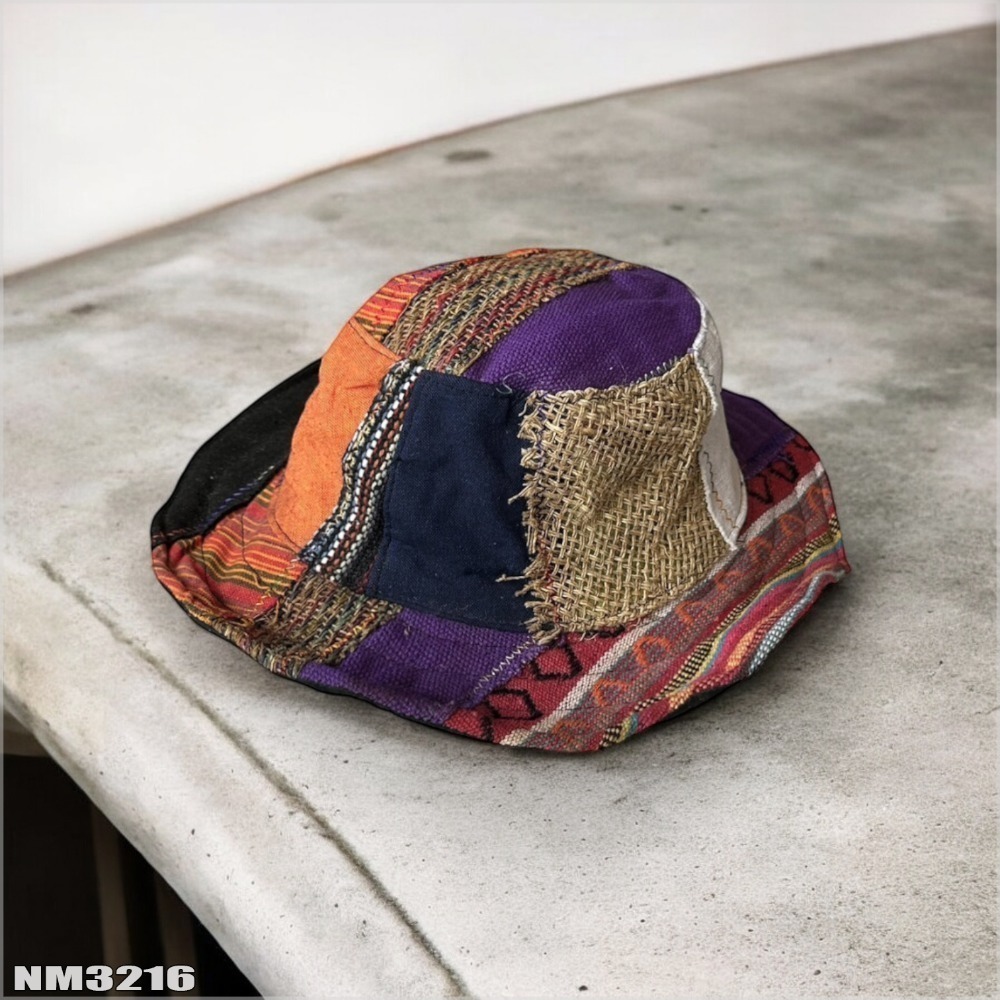尼泊爾手工帽-拼布 織布手作 純手工 獨一無二 尼藏文化圖騰 具藝術收藏 非原民風-規格圖9