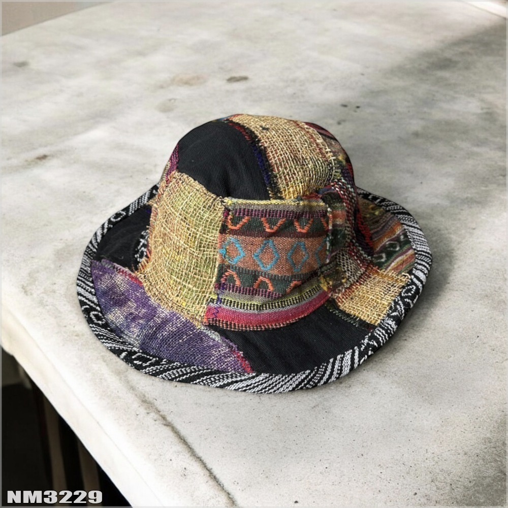 尼泊爾手工帽-拼布 織布手作 純手工 獨一無二 尼藏文化圖騰 具藝術收藏 非原民風-規格圖9