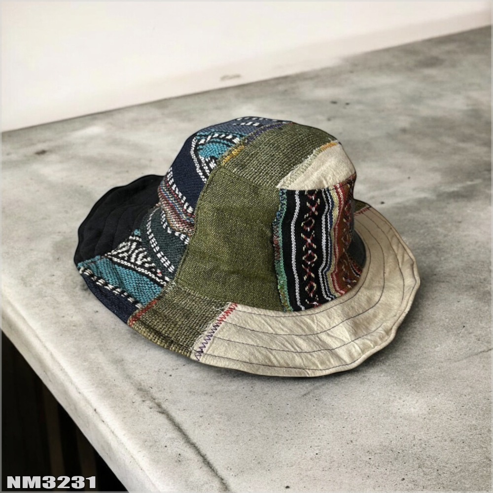 尼泊爾手工帽-拼布 織布手作 純手工 獨一無二 尼藏文化圖騰 具藝術收藏 非原民風-規格圖9
