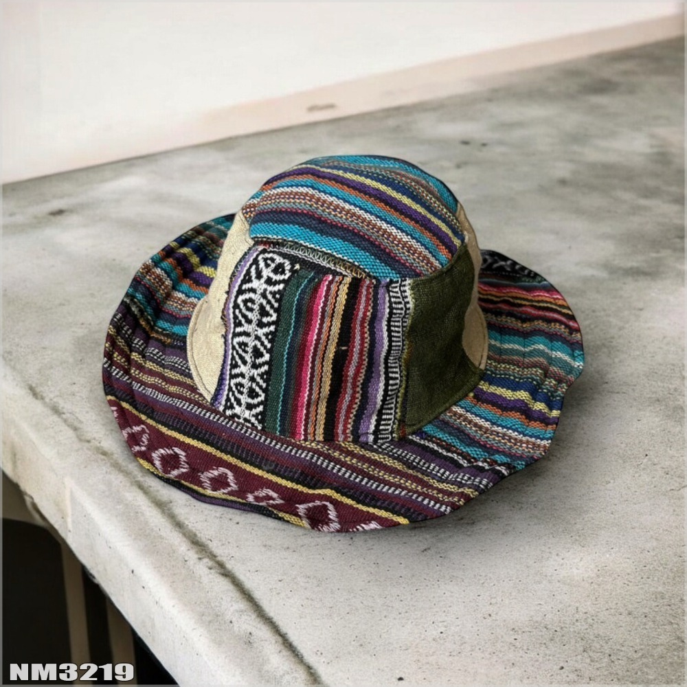 尼泊爾手工帽-拼布 織布手作 純手工 獨一無二 尼藏文化圖騰 具藝術收藏 非原民風-規格圖9