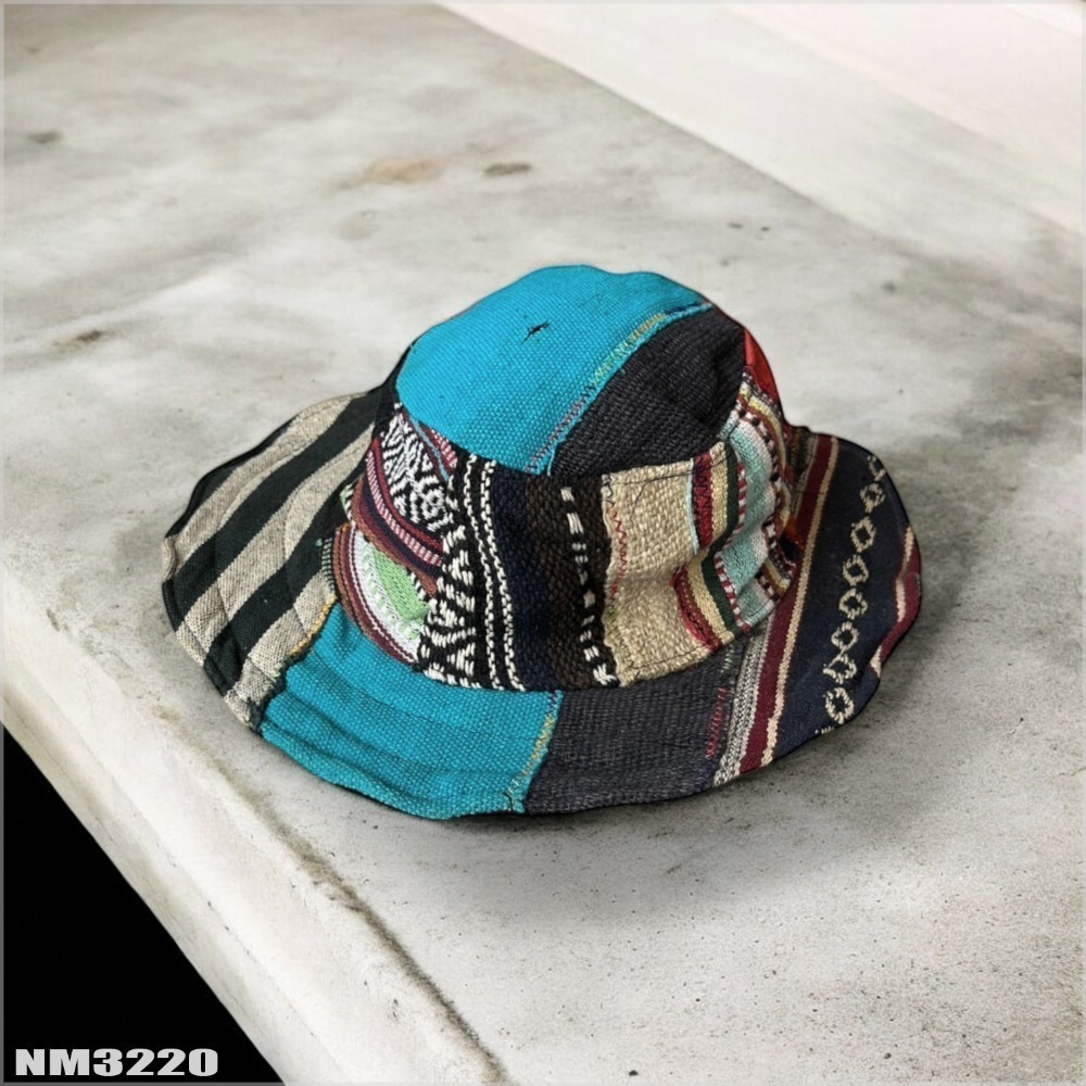 尼泊爾手工帽-拼布 織布手作 純手工 獨一無二 尼藏文化圖騰 具藝術收藏 非原民風-規格圖9