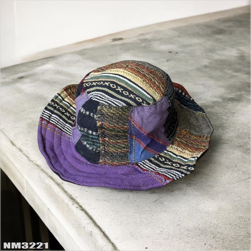 尼泊爾手工帽-拼布 織布手作 純手工 獨一無二 尼藏文化圖騰 具藝術收藏 非原民風-規格圖9