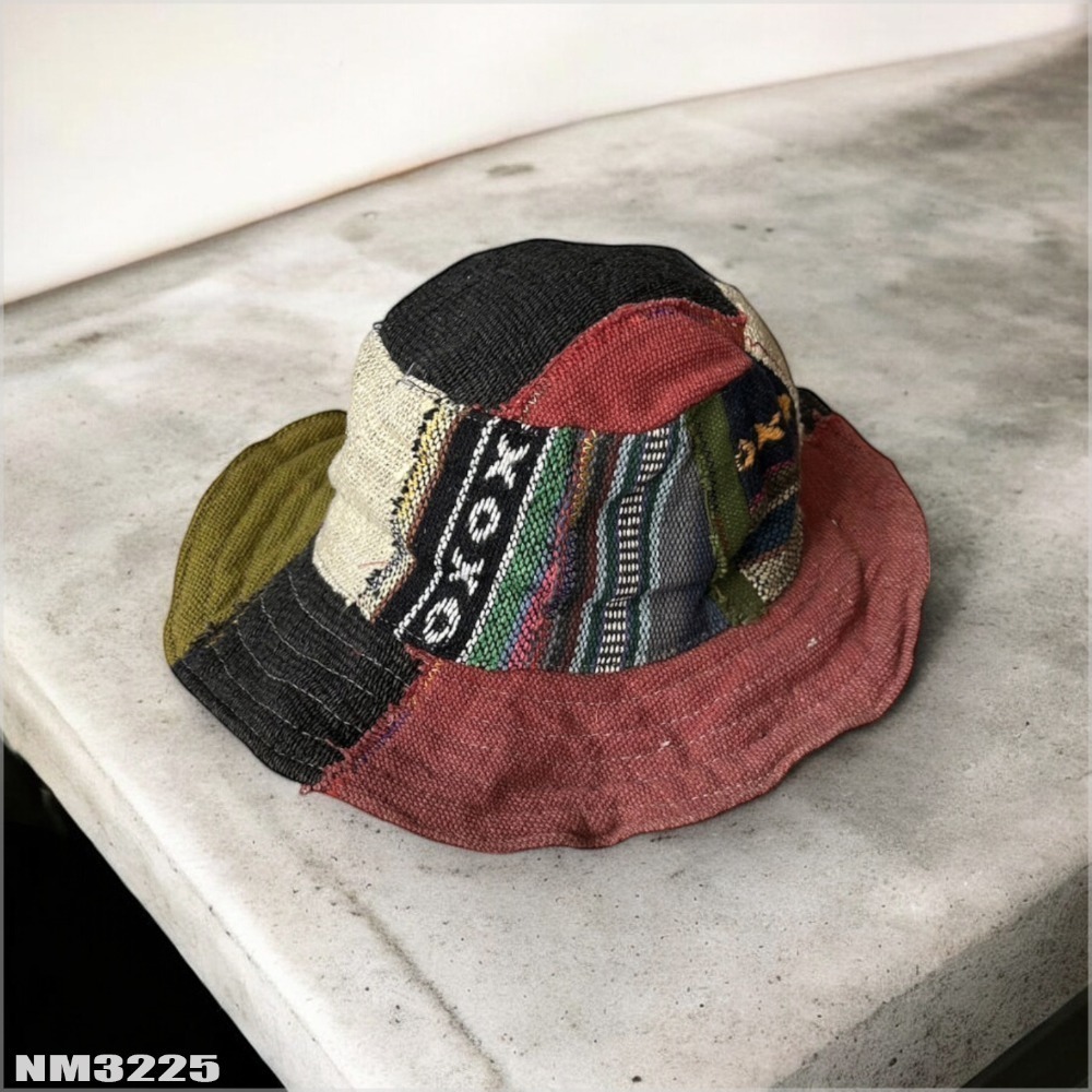 尼泊爾手工帽-拼布 織布手作 純手工 獨一無二 尼藏文化圖騰 具藝術收藏 非原民風-規格圖9