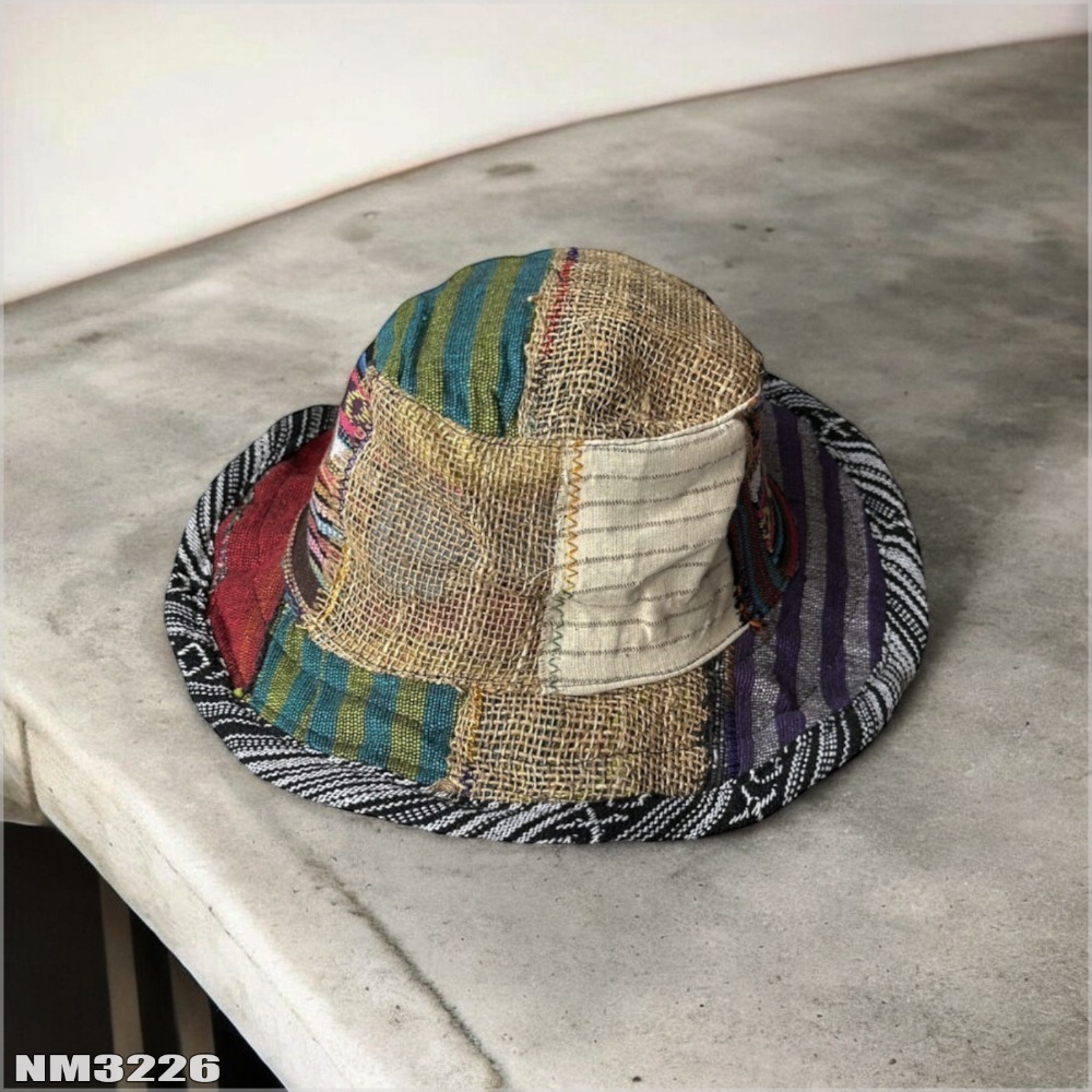 尼泊爾手工帽-拼布 織布手作 純手工 獨一無二 尼藏文化圖騰 具藝術收藏 非原民風-規格圖9