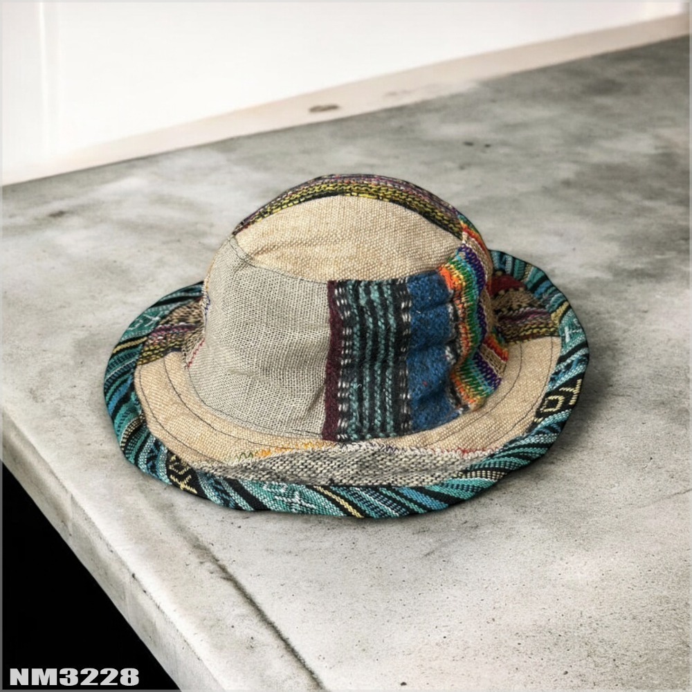 尼泊爾手工帽-拼布 織布手作 純手工 獨一無二 尼藏文化圖騰 具藝術收藏 非原民風-規格圖9