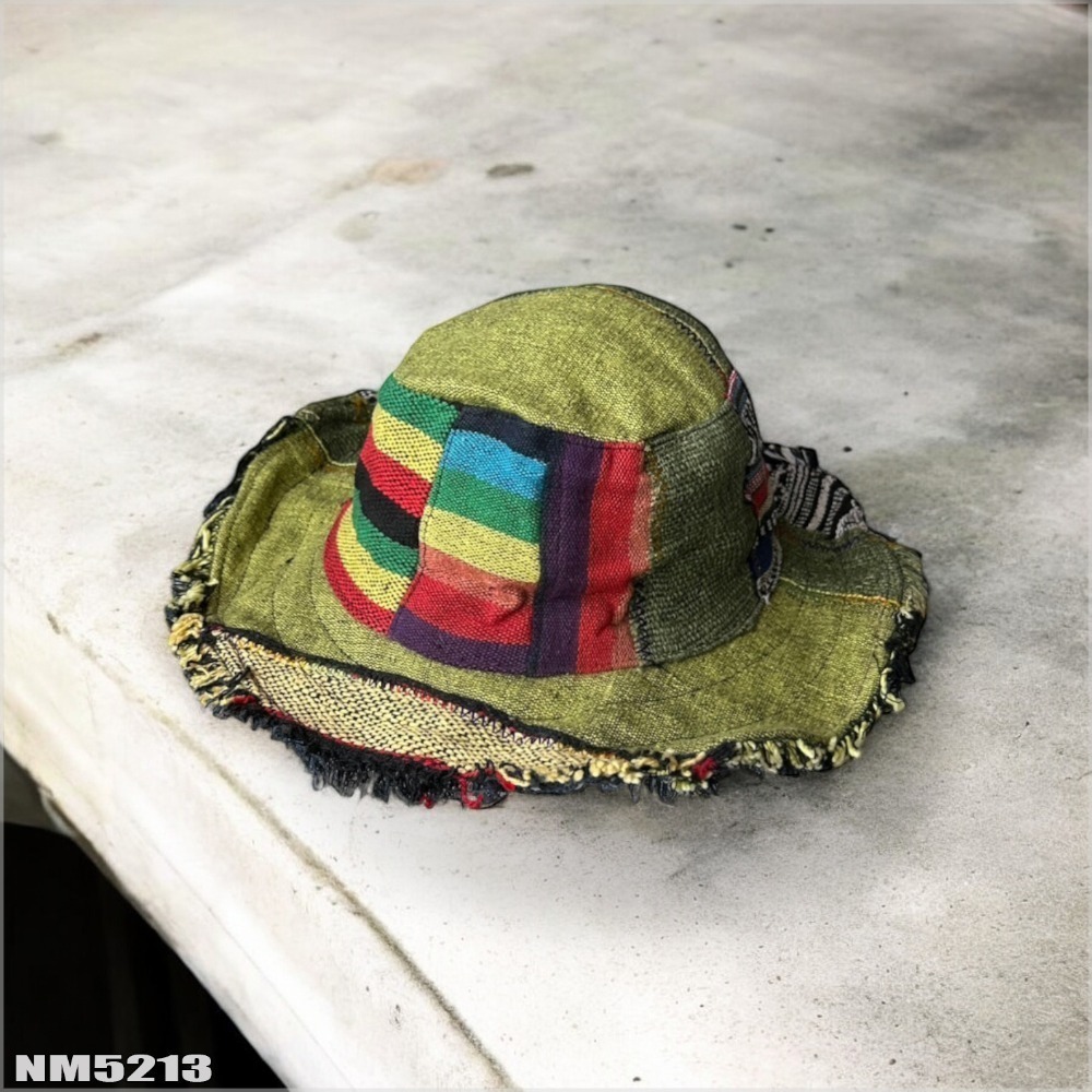 尼泊爾手工帽-拼布流蘇 織布手作 純手工  尼藏文化圖騰 獨一無二 具藝術收藏 非原民風-規格圖7