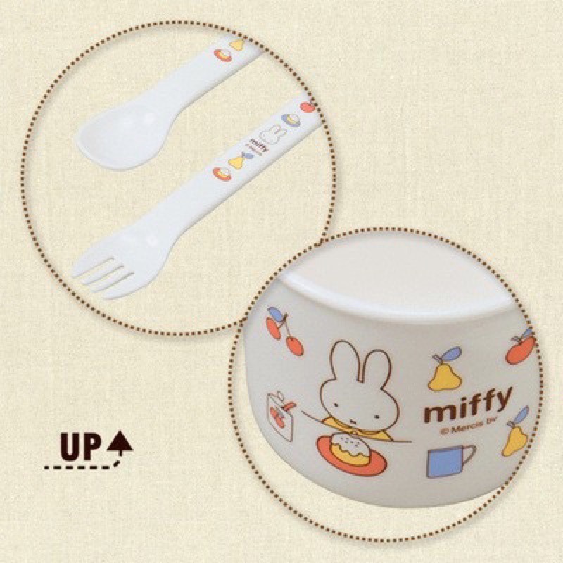 [全新現貨]日本製  MIFFY兒童餐具組  學習餐具  滿月禮盒-細節圖2