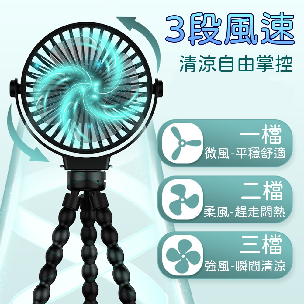 下單贈小玩具⚡️三合一變形風扇【現貨】八爪風扇 推車風扇 嬰兒推車風扇 八爪風扇 桌上型電風扇 推車風扇 usb電風扇-細節圖7