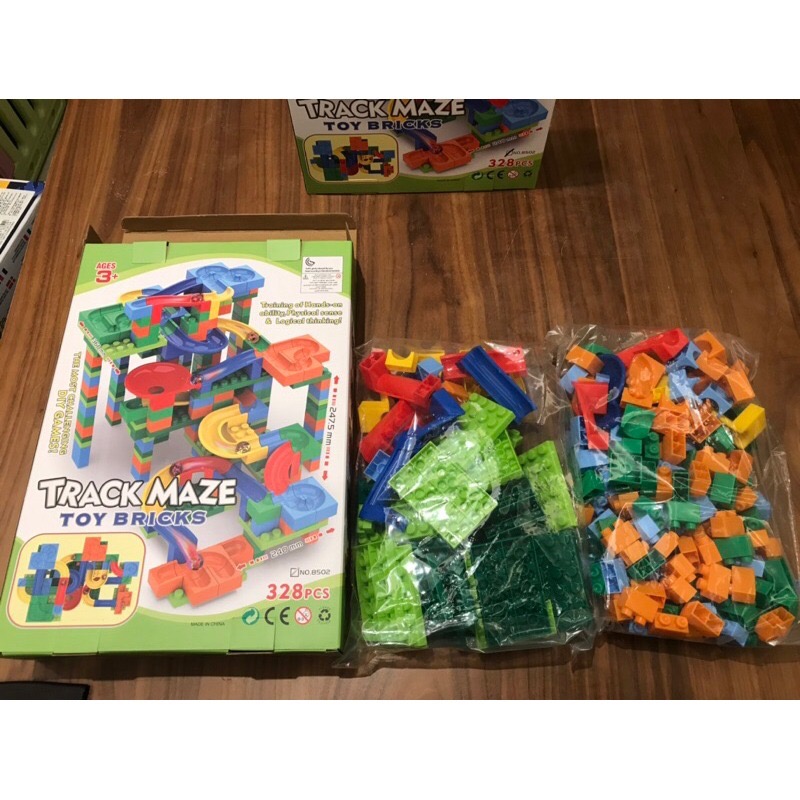 下單送小玩具⚡️ 【現貨】A大迷宮滾珠積木328pcs128pcs 檢驗合格 積木 顆粒 滑道積木 軌道積木 軌道滾球-細節圖6
