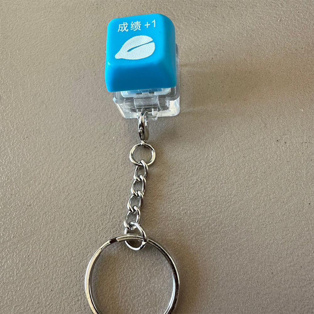 功德小木魚⚡️邦妮【台灣現貨】功德按鍵 功德按鈕 功德鑰匙圈 功德+1 解壓玩具多巴胺解壓按鈕小木魚解壓神器鎖匙圈-規格圖2