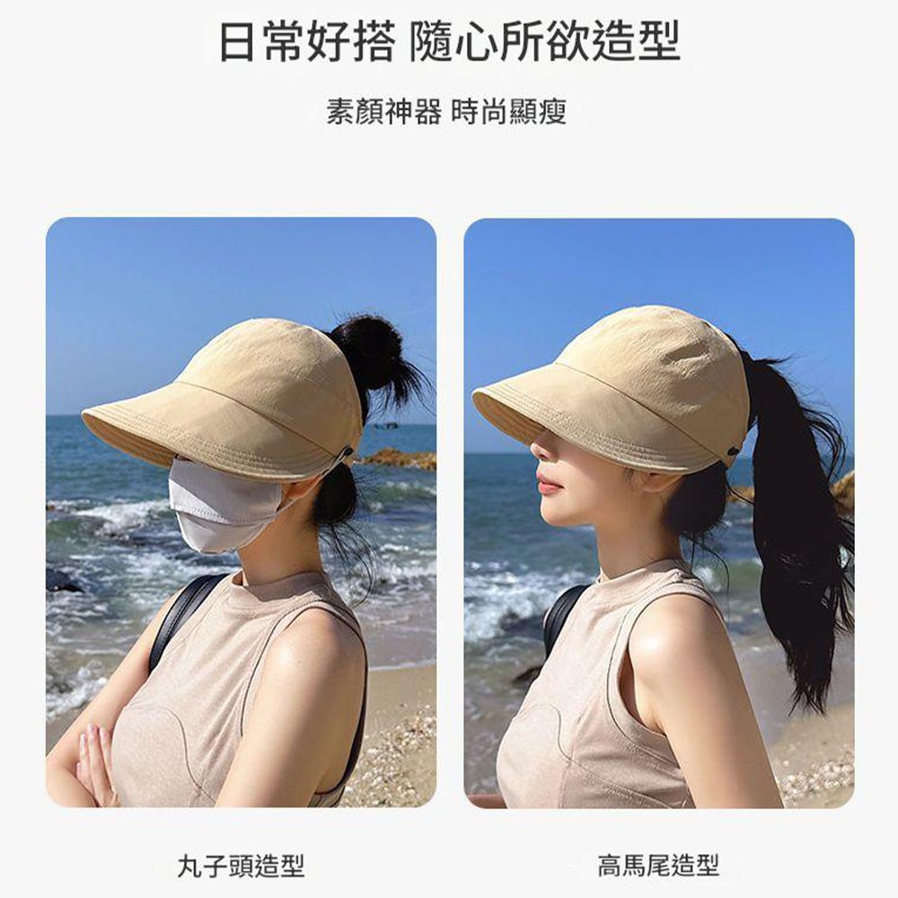 小臉空頂防曬帽⚡️邦妮⚡️遮陽帽抗uv 春夏秋百搭 鴨舌漁夫帽 鴨舌帽女 遮陽帽女防曬帽子 太陽帽 鴨舌帽 遮陽-細節圖4