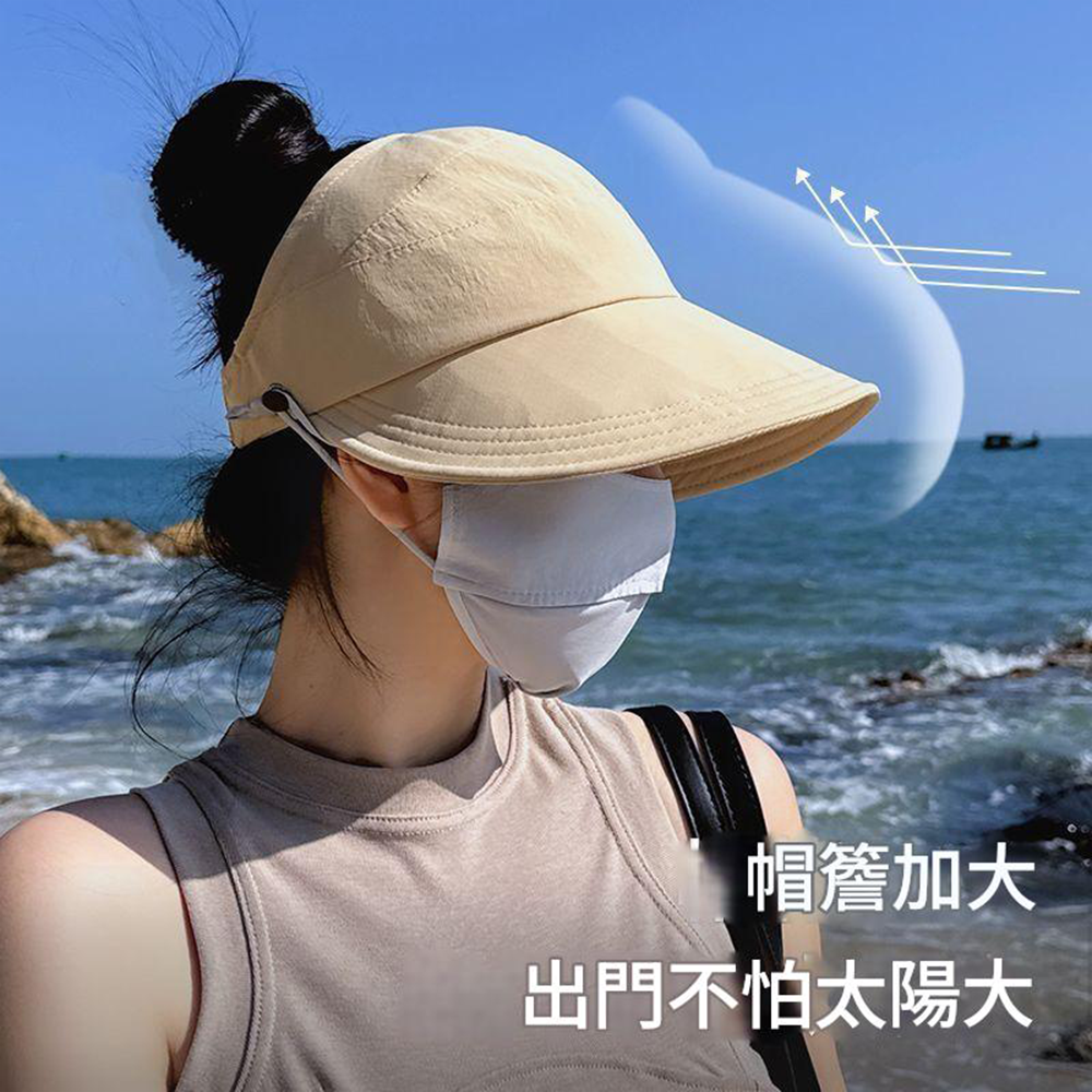 小臉空頂防曬帽⚡️邦妮⚡️遮陽帽抗uv 春夏秋百搭 鴨舌漁夫帽 鴨舌帽女 遮陽帽女防曬帽子 太陽帽 鴨舌帽 遮陽-細節圖8