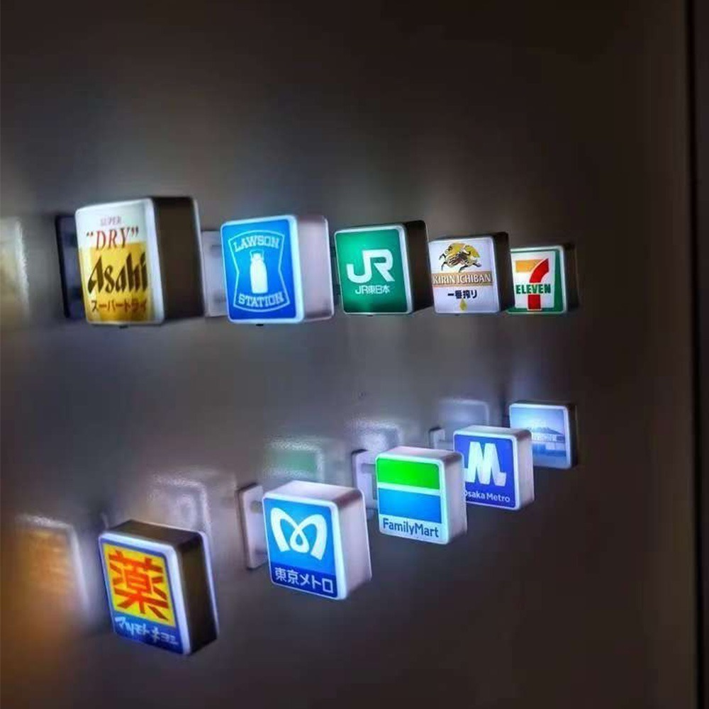 創意發光冰箱貼⚡️邦妮【現貨速出】磁鐵 便利店冰箱貼 711招牌磁吸貼 冰箱裝飾 磁吸小夜燈 氛圍燈 燈牌 微縮模型-細節圖3