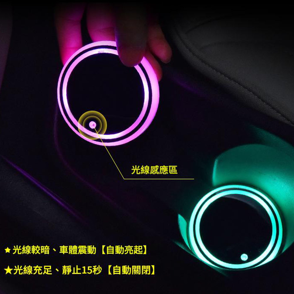 智能七彩發光水杯墊⚡️邦妮【現貨】LED七彩杯墊 車用裝飾 車内燈 高球杯highball 酒吧裝飾 調酒裝飾 調酒組-細節圖3