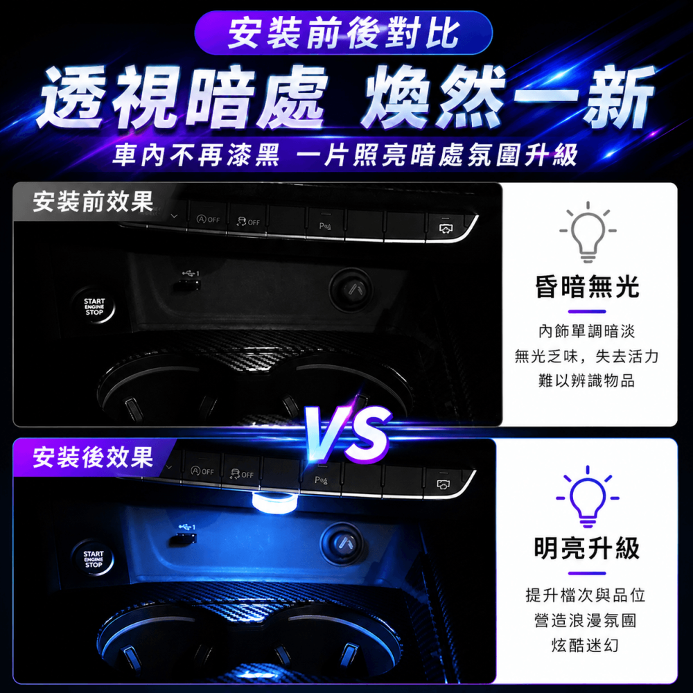 迷你LED觸控燈⚡️邦妮【現貨速】多色可選 新款 迷你 觸控燈 車廂燈 LED 迷你燈 車用 居家 置物箱燈 汽車室內燈-細節圖7