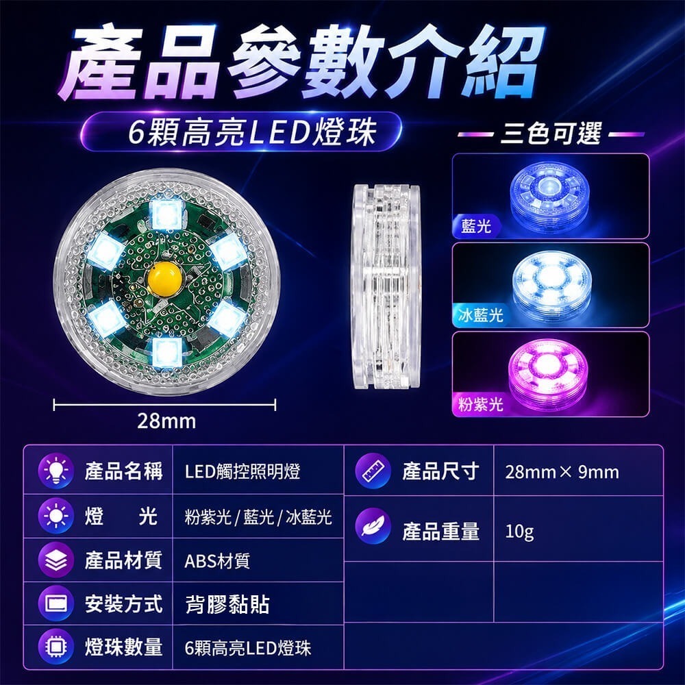 迷你LED觸控燈⚡️邦妮【現貨速】多色可選 新款 迷你 觸控燈 車廂燈 LED 迷你燈 車用 居家 置物箱燈 汽車室內燈-細節圖9