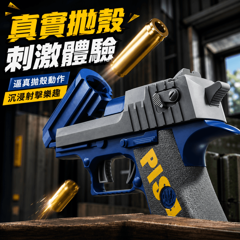 沙漠之鷹拋殼玩具槍⚡️邦妮【現貨速出】軟蛋發射器 生存遊戲 格洛克仿真兒童軟彈手槍 教具手槍 手動拋殼 BB發射器-細節圖6