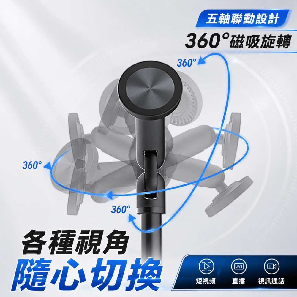 五軸磁吸桌面手機支架 送引磁片⚡️邦妮【現貨】最高42公分 磁吸支架 折疊支架 桌上手機架 旋轉支架 磁吸手機架 追劇-細節圖4