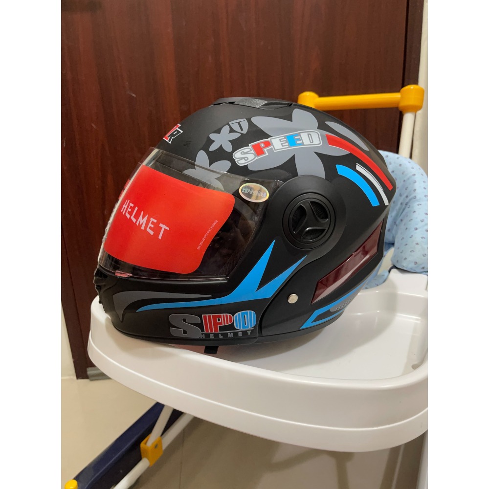 全罩式安全帽消光 黑紅-細節圖2