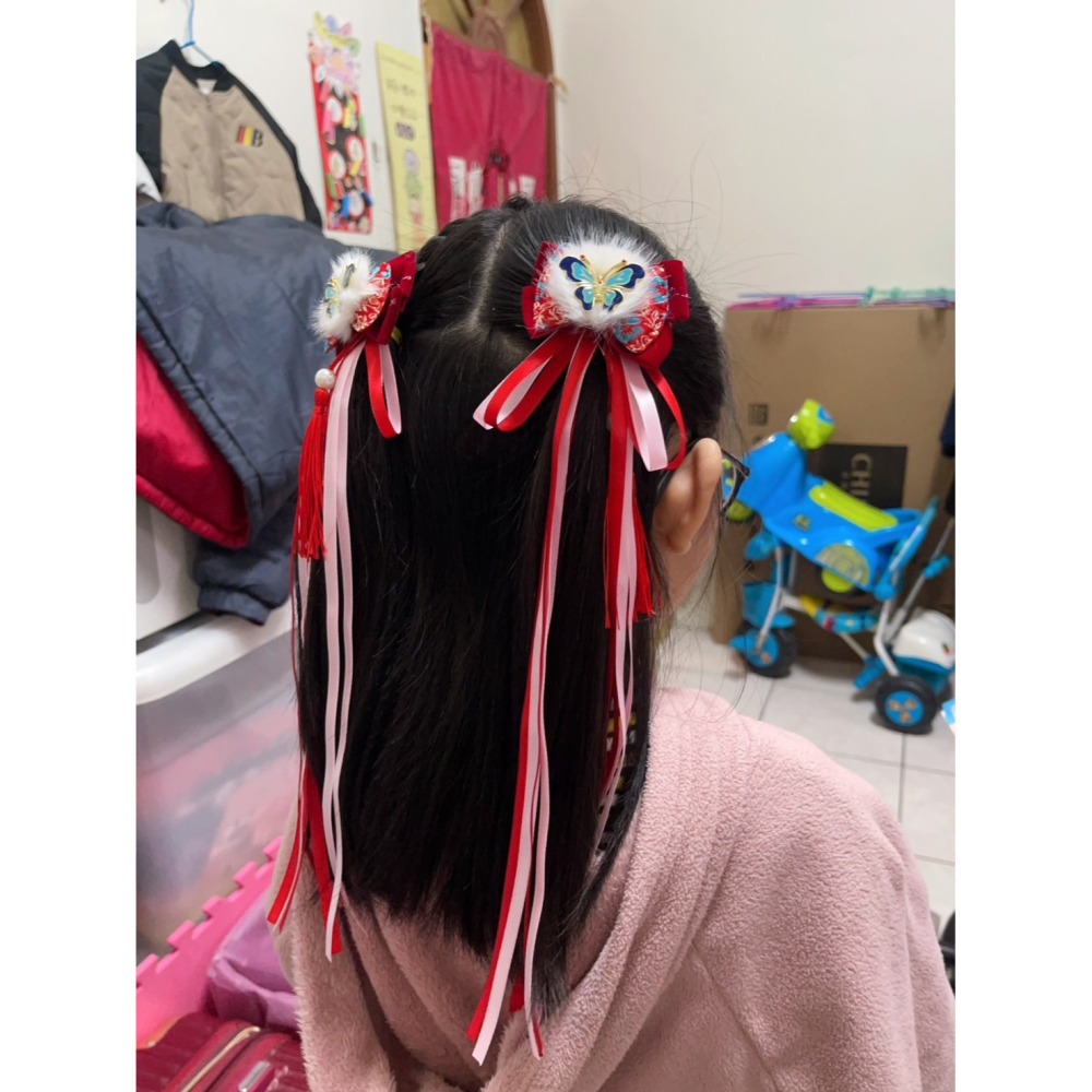 中國風 蝴蝶鋼琴長流蘇髮夾-細節圖2