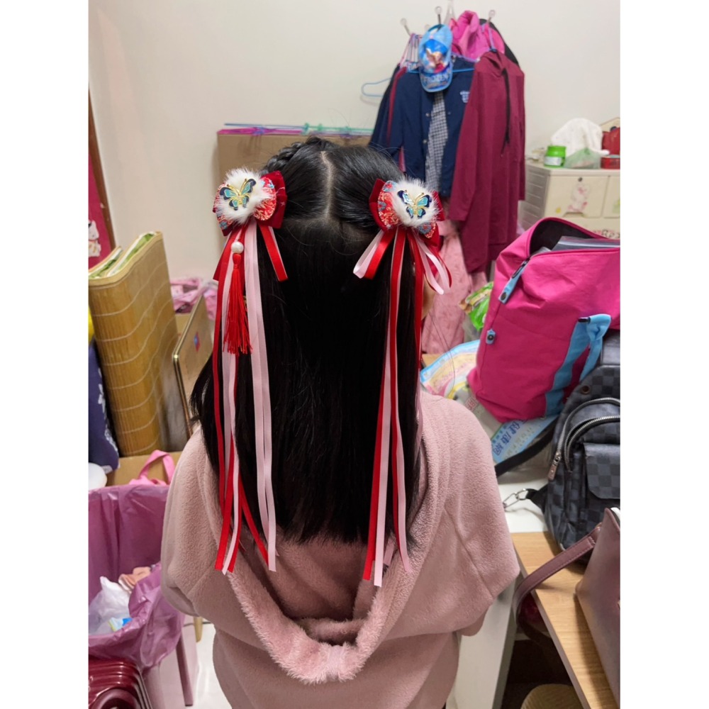 中國風 蝴蝶鋼琴長流蘇髮夾-細節圖3