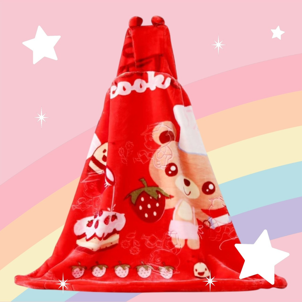 雙層加厚嬰兒童毛毯寶寶披風鬥篷帶帽子毯子外出保暖抱被外套睡袋-細節圖4