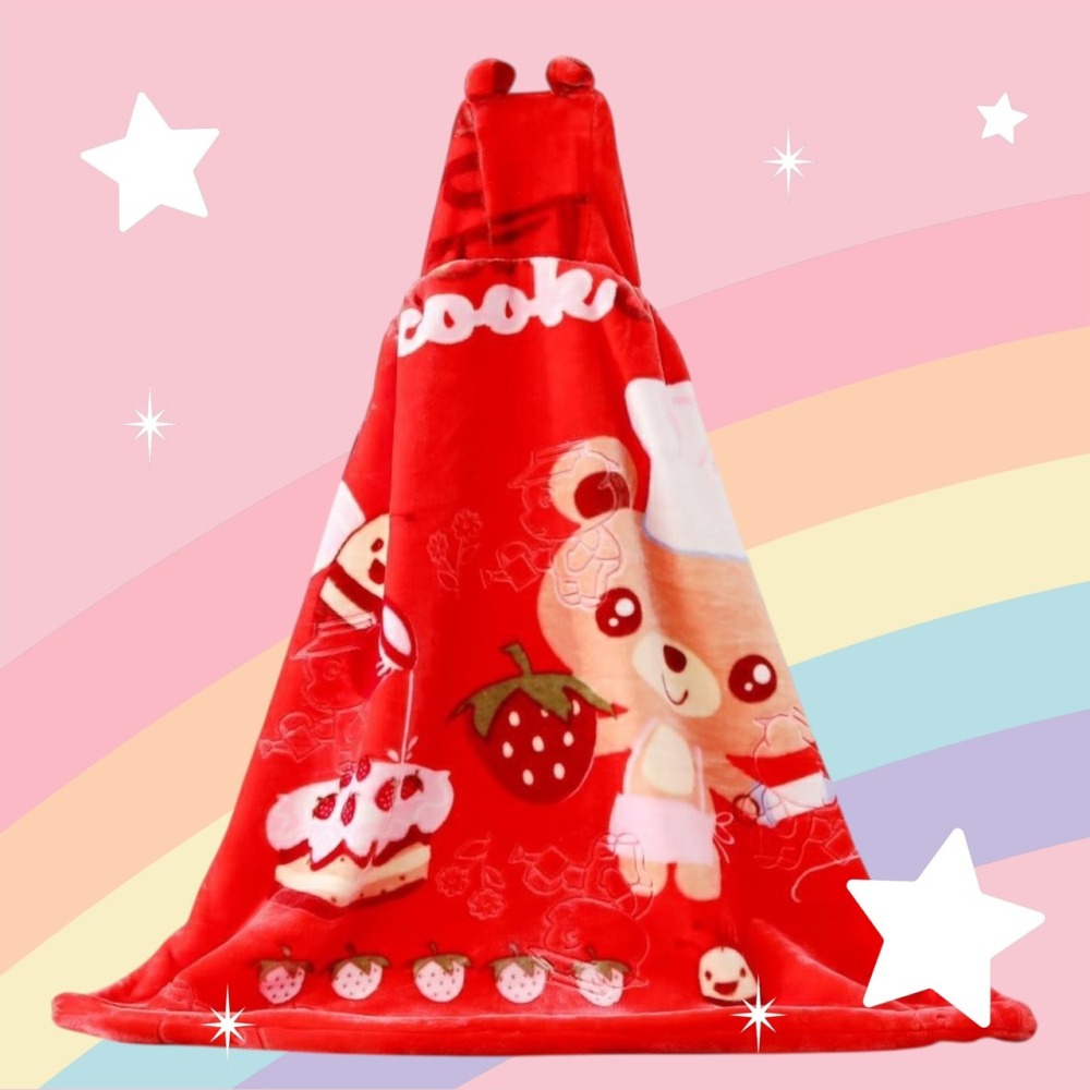 雙層加厚嬰兒童毛毯寶寶披風鬥篷帶帽子毯子外出保暖抱被外套睡袋-細節圖4