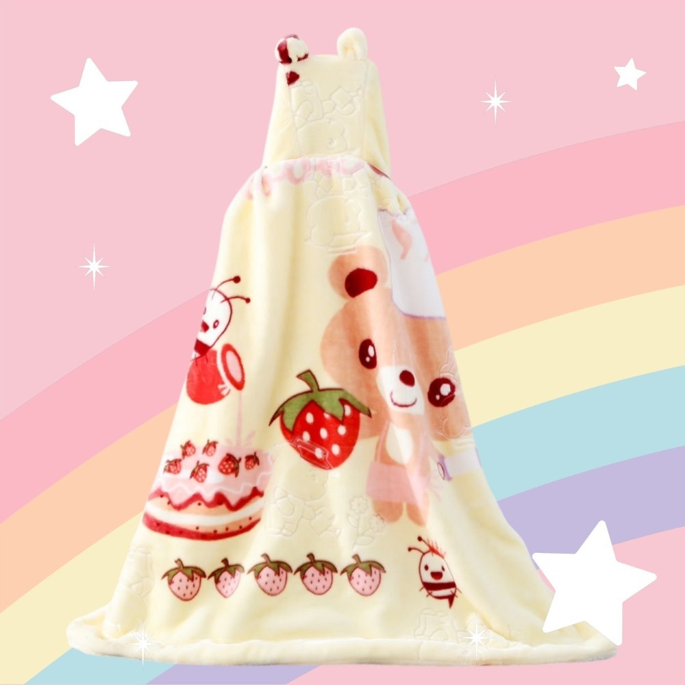 雙層加厚嬰兒童毛毯寶寶披風鬥篷帶帽子毯子外出保暖抱被外套睡袋-規格圖4