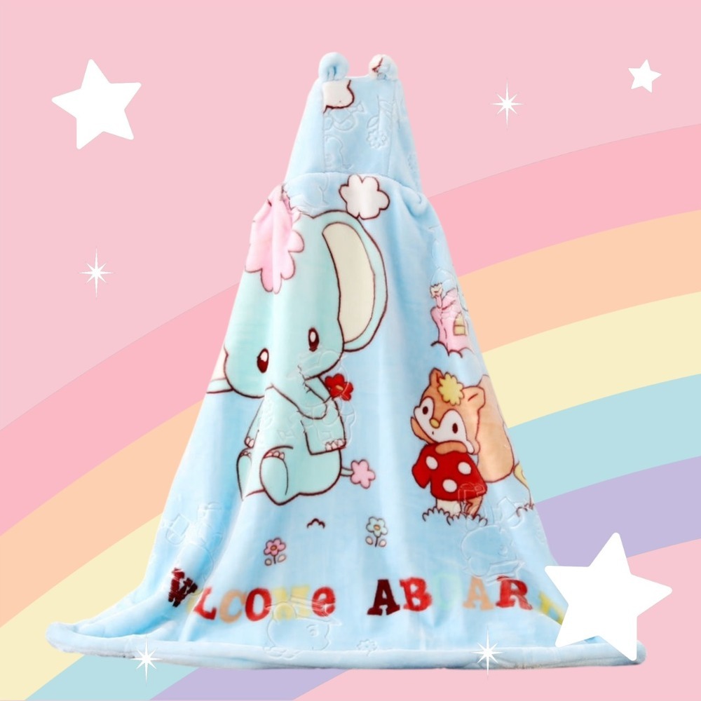 雙層加厚嬰兒童毛毯寶寶披風鬥篷帶帽子毯子外出保暖抱被外套睡袋-規格圖4