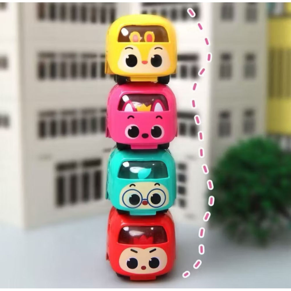 正版碰碰狐🦊鯊魚寶寶鋁合金玩具車迷你疊疊車-細節圖4