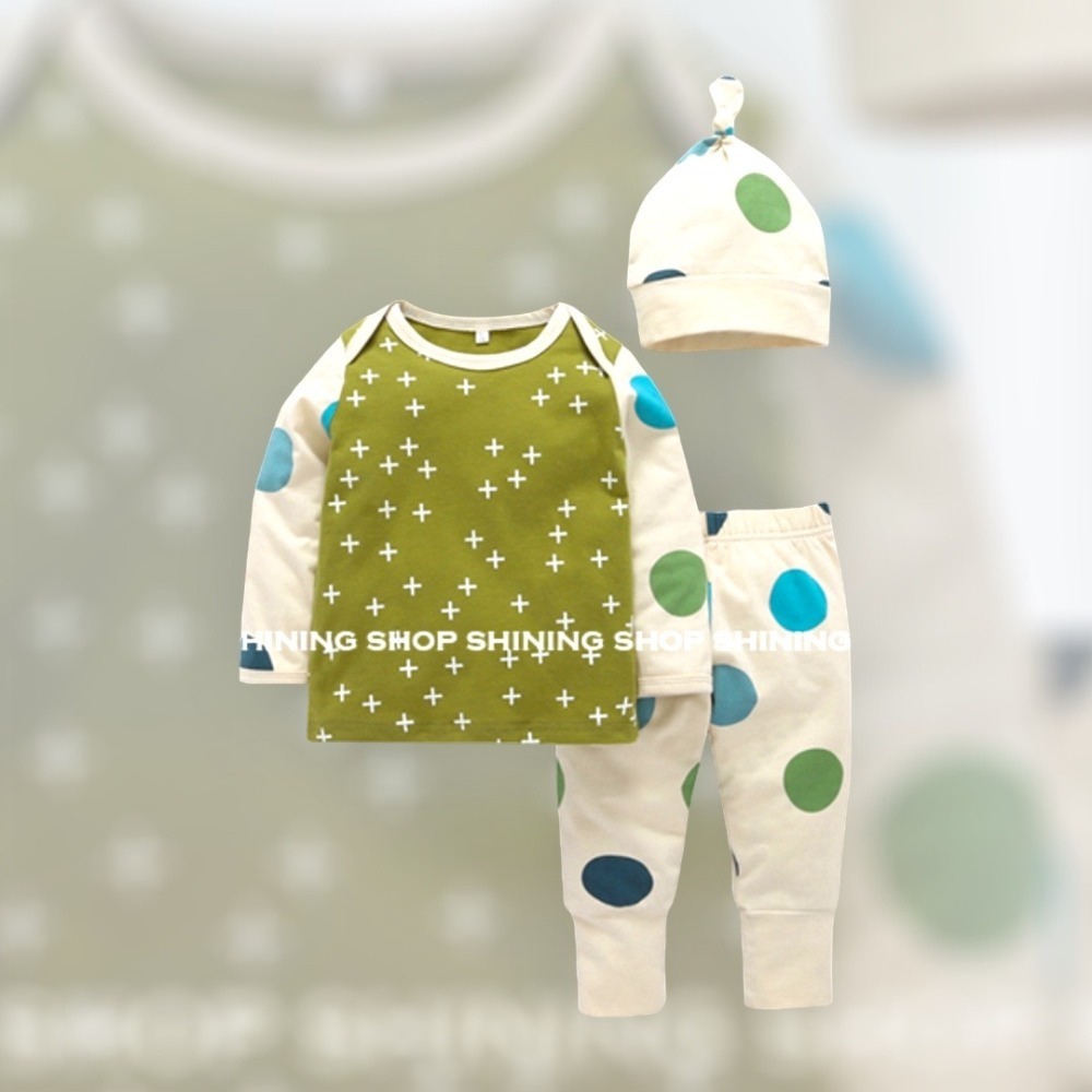 男女純棉長袖套裝  三件套  (上衣+褲子+帽子)-規格圖4