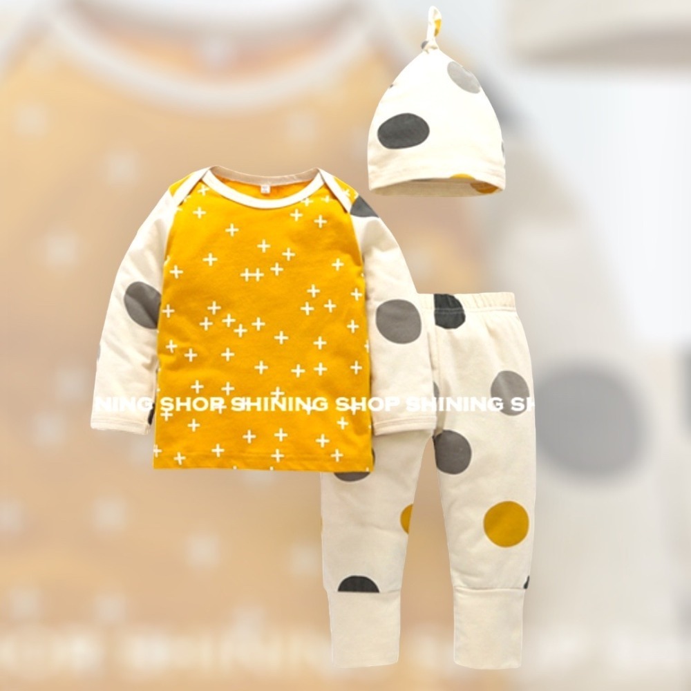 男女純棉長袖套裝  三件套  (上衣+褲子+帽子)-規格圖4