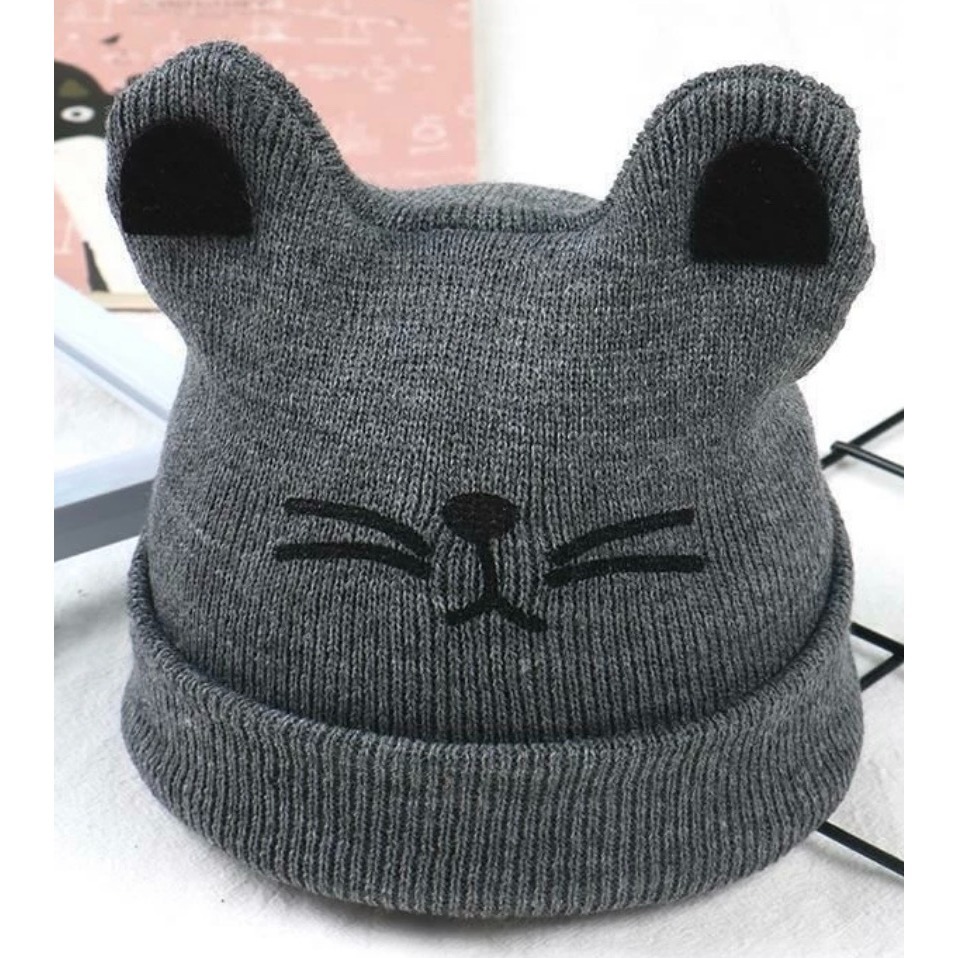 寶寶貓咪針織帽  秋冬款-細節圖2