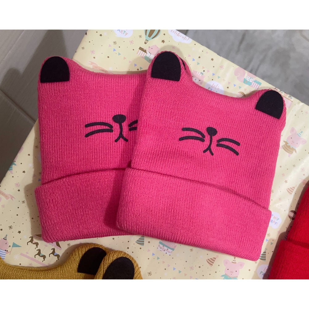 寶寶貓咪針織帽  秋冬款-細節圖6