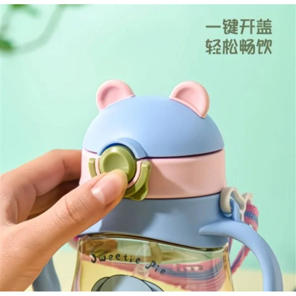 寶寶學飲杯 6個月以上 410ML兒童吸管杯 附重力球 兒童直飲杯 防摔帶手柄飲水杯 寶寶水杯 直飲杯 吸管杯-細節圖3