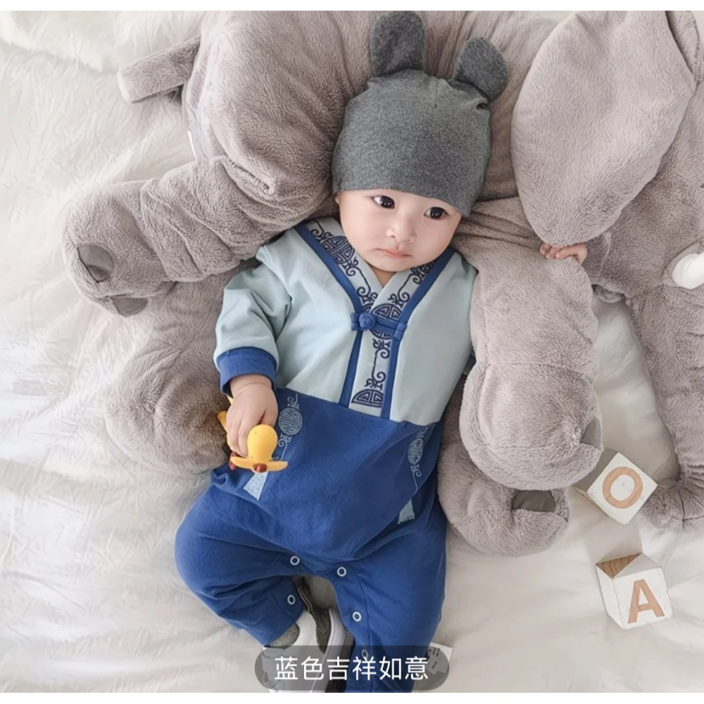 嬰幼兒 拜年吉祥如意 長袖連身棉-細節圖2