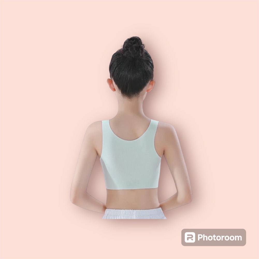 女童內衣 抹胸防凸點 小學生發育期 無痕冰絲 夏季透氣 薄款舒適 少女文胸 貼身韓版-細節圖2