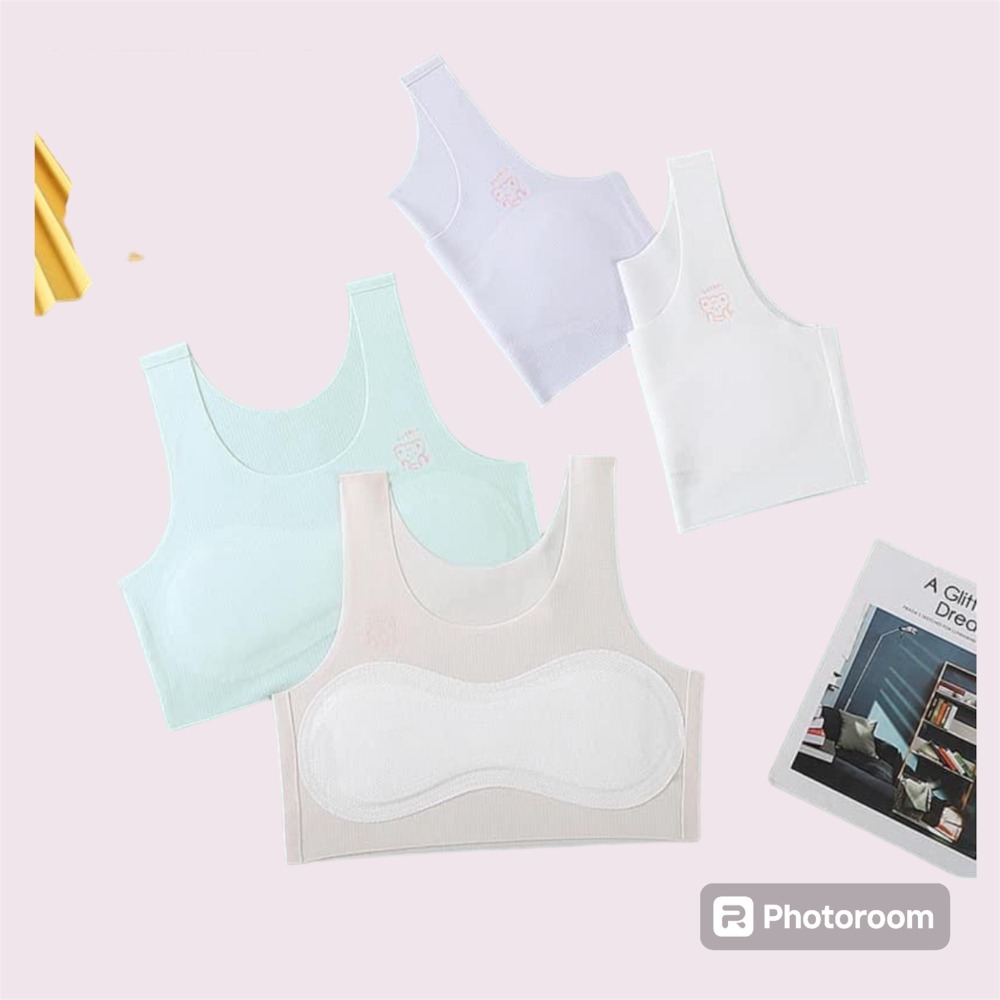 女童內衣 抹胸防凸點 小學生發育期 無痕冰絲 夏季透氣 薄款舒適 少女文胸 貼身韓版-細節圖4
