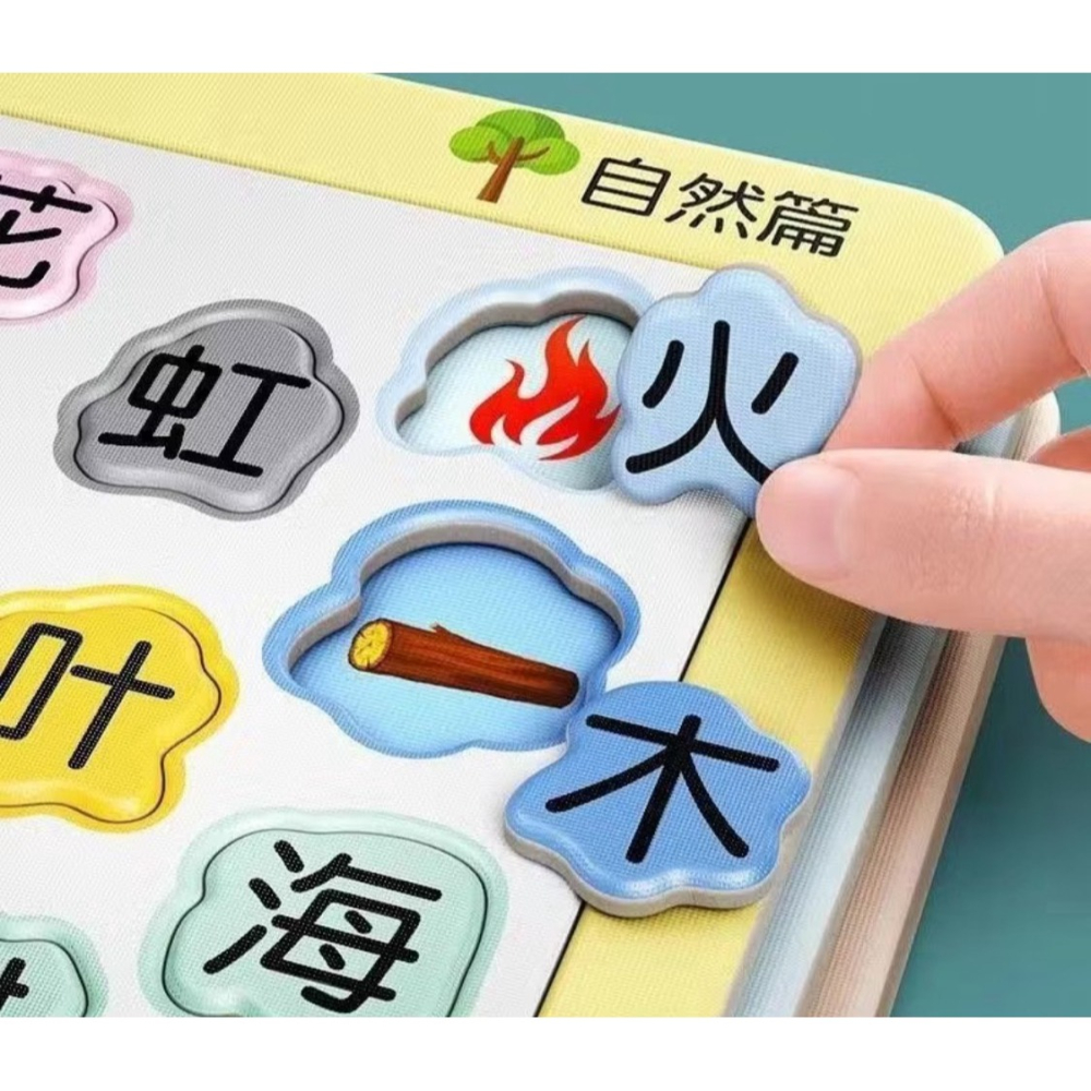 趣味識字拼圖板幼兒寶寶早教漢字認字認知卡片3-6歲兒童益智玩具-細節圖9
