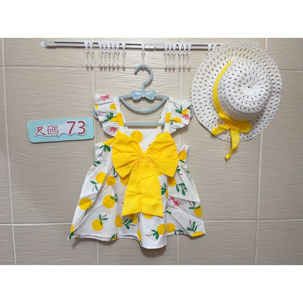 女童夏天連衣露背洋裝 ( 買洋裝+送帽子 )-細節圖3