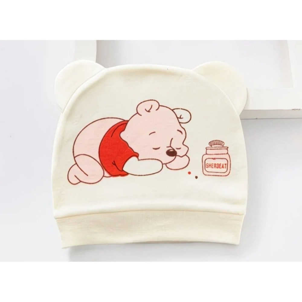 嬰幼兒👶新生兒胎帽🎩 一年四季都能用  維尼款-細節圖2