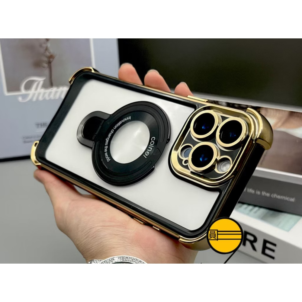 蘋果 13 promax  黑色金邊手機殼-細節圖2