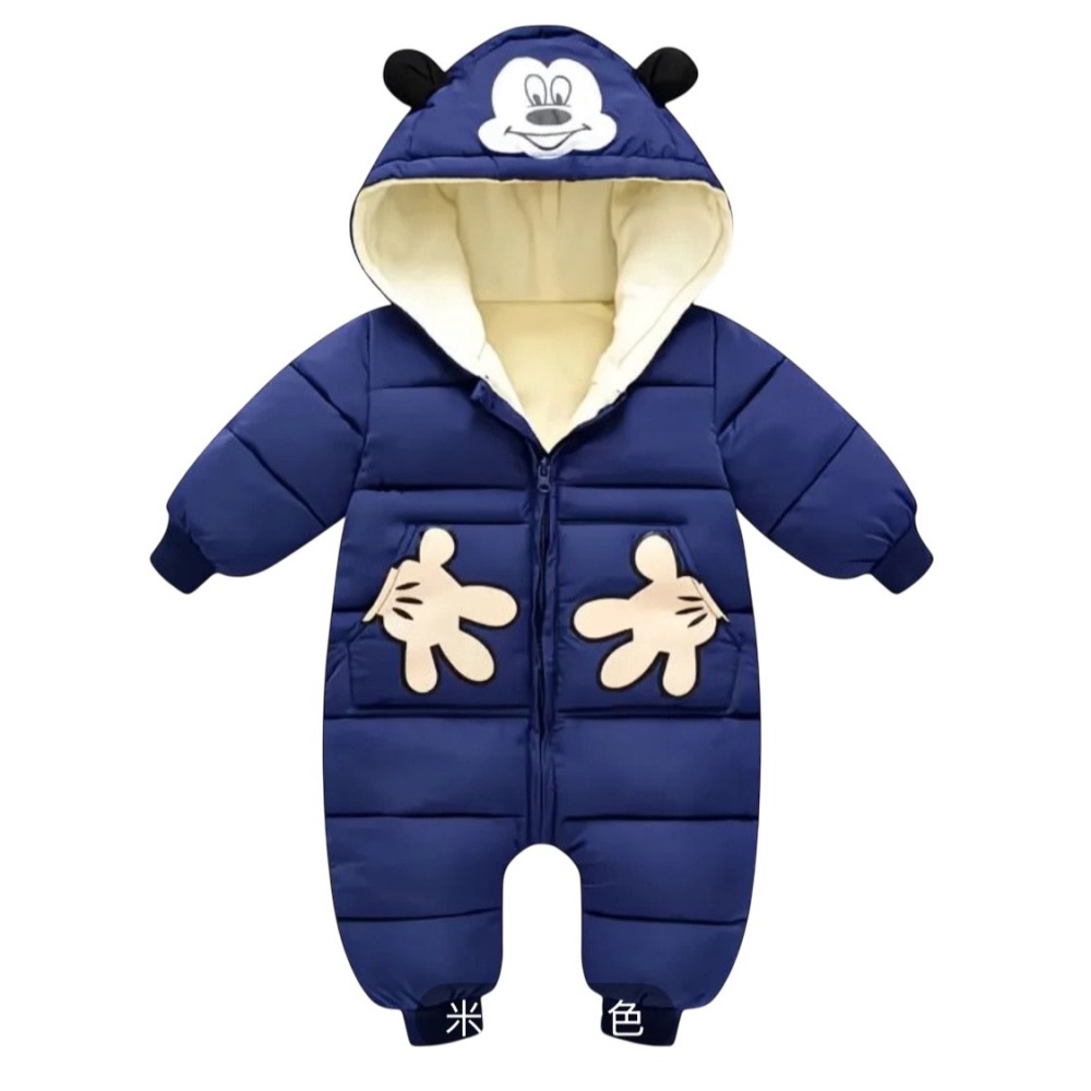 嬰幼兒 米奇男女寶連體衣 加絨加厚哈衣-細節圖4