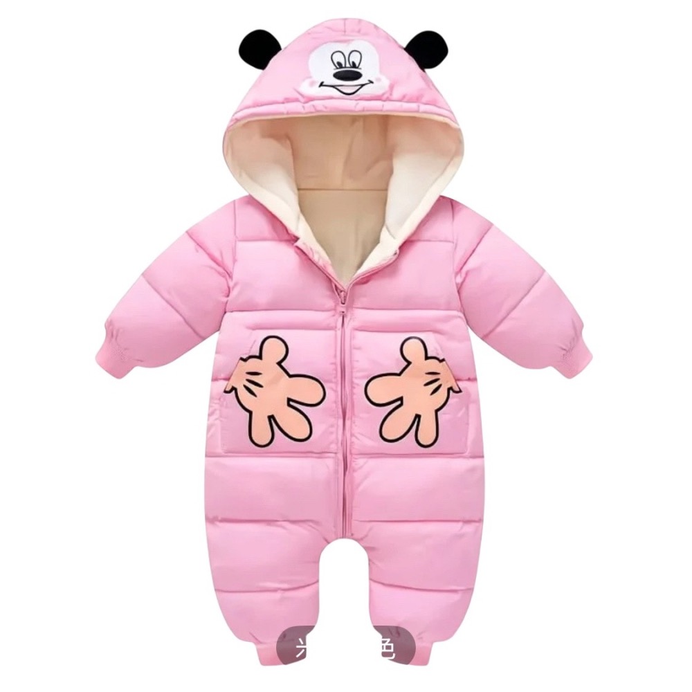 嬰幼兒 米奇男女寶連體衣 加絨加厚哈衣-細節圖5