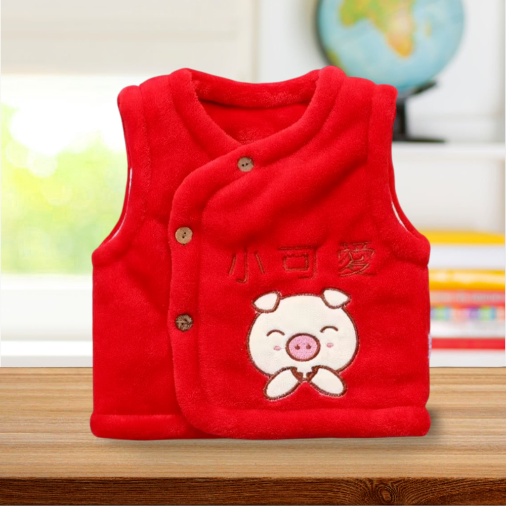 嬰兒珊瑚絨 馬甲新生兒 馬甲寶寶 冬季加棉小背心  〝 尺碼 66 〞〝 尺碼 80 〞-細節圖3