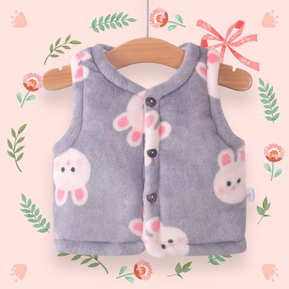 嬰兒珊瑚絨 馬甲新生兒 馬甲寶寶 冬季加棉小背心  〝 尺碼 80 〞〝 尺碼 90 〞-規格圖4